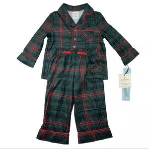 Toddler Tartan Plaid 2pc Pajama Set Dark Green/Red Hearth & Hand